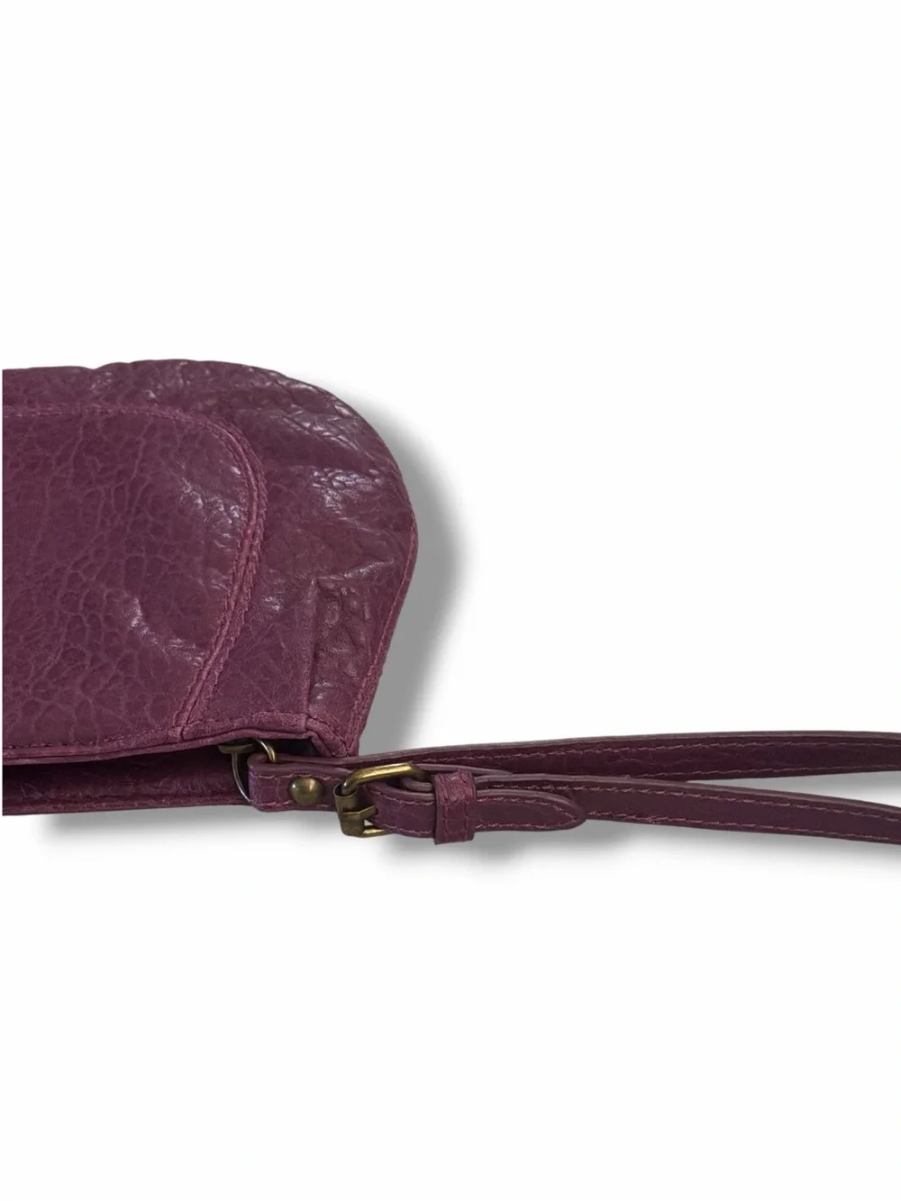 Shiraleah Purple Leather Rounded Zip Hobo Wristlet Bag